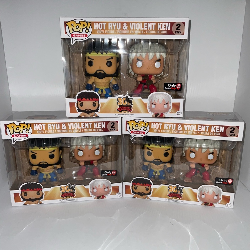 Funko STREET FIGHTER HOT RYU AND VIOLENT KEN NIB EXCLUSIVE POP PRICE FIRM